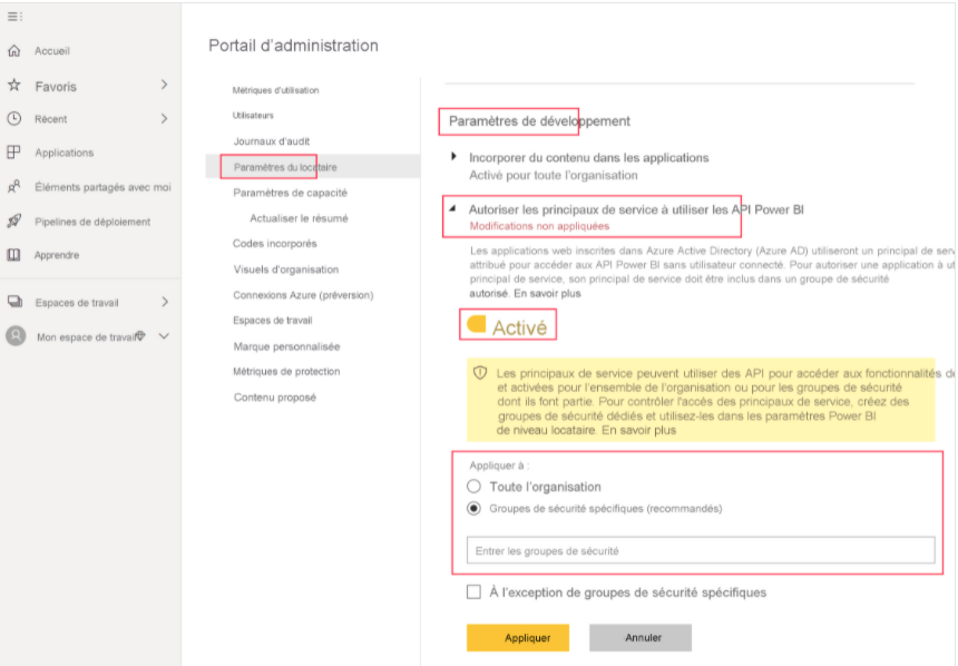 Autorisation API