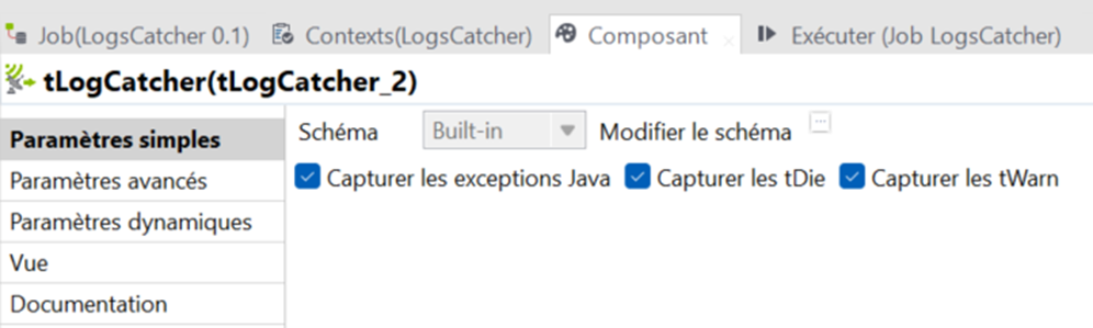 Log Talend tStatCatcher exemple